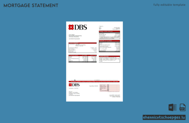 Beispiel eines Hypothekenauszugs der DBS Bank in Hongkong (Vorschau)